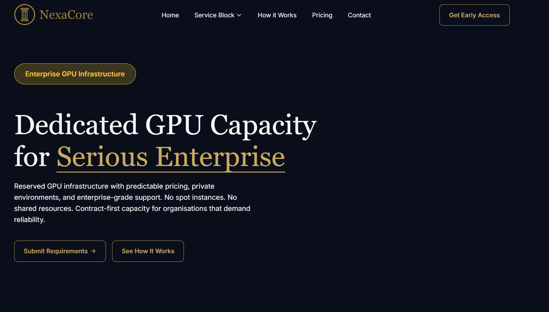 Dedicated Enterprise GPU Capacity Portal